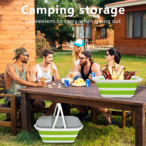 folding storage basket with sealed lid 16l