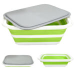 folding storage basket with sealed lid 16l