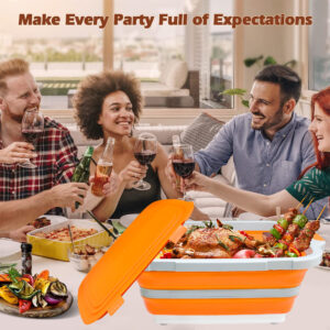 foldable bbq prep tub with locking lid