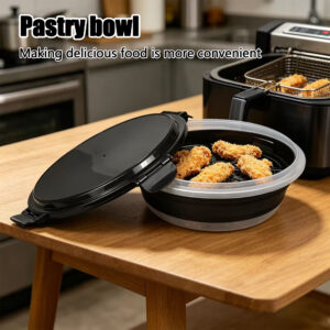 26cm collapsible shaker breading bowl black