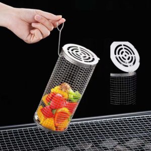 rotating bbq grill basket set