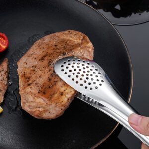 stainless bbq tongs with drainage holes