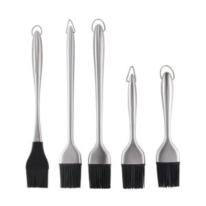 silicone basting brush set 5 piece stainless