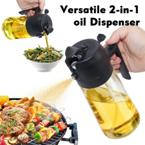 2 in 1 oil sprayer & dispenser 200ml black & blue