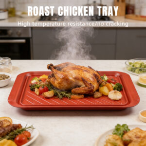 heat resistant enamel bbq tray non stick roasting pan