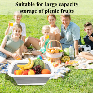 18l collapsible storage bucket with lid & drain hole