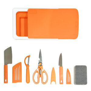 folding cutting board & knife set 7 piece