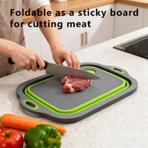 foldable cutting board & colander 2 in 1