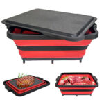 foldable bbq water basket with cutting board