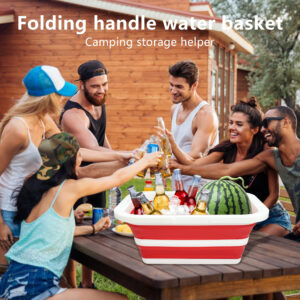 folding storage basket with handle 10l