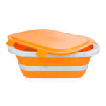 foldable 20l prep basin with locking lid orange