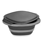 foldable 10l prep basin with lid black