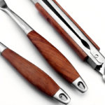 bbq tool set 4 piece stainless with wood handles
