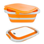 Foldable 20L Prep Basin with Locking Lid - Orange - Image 2