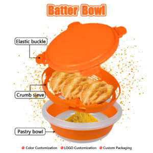 26cm collapsible breading bowl leak proof buckle lid