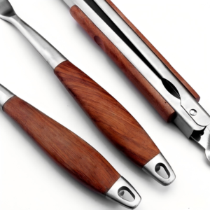 bbq tool set 4 piece stainless with wood handles