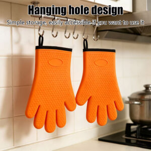 silicone bbq gloves cotton lined heat resistant
