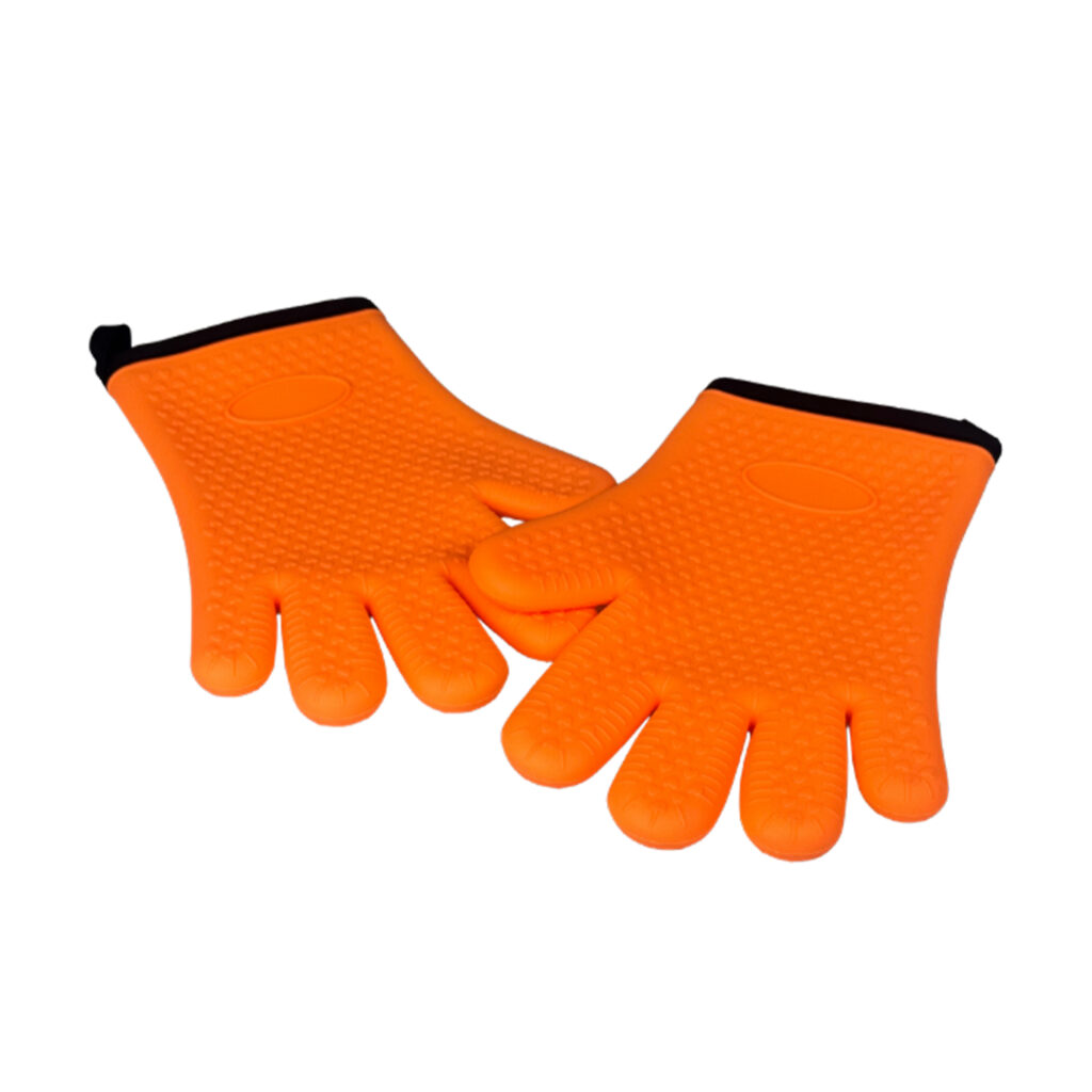 silicone bbq gloves cotton lined heat resistant
