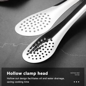 stainless bbq tongs with drainage holes