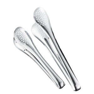 stainless bbq tongs with drainage holes