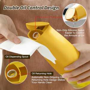 auto flip oil dispenser 500ml glass bottle