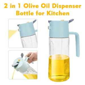 2 in 1 oil sprayer & dispenser 200ml black & blue