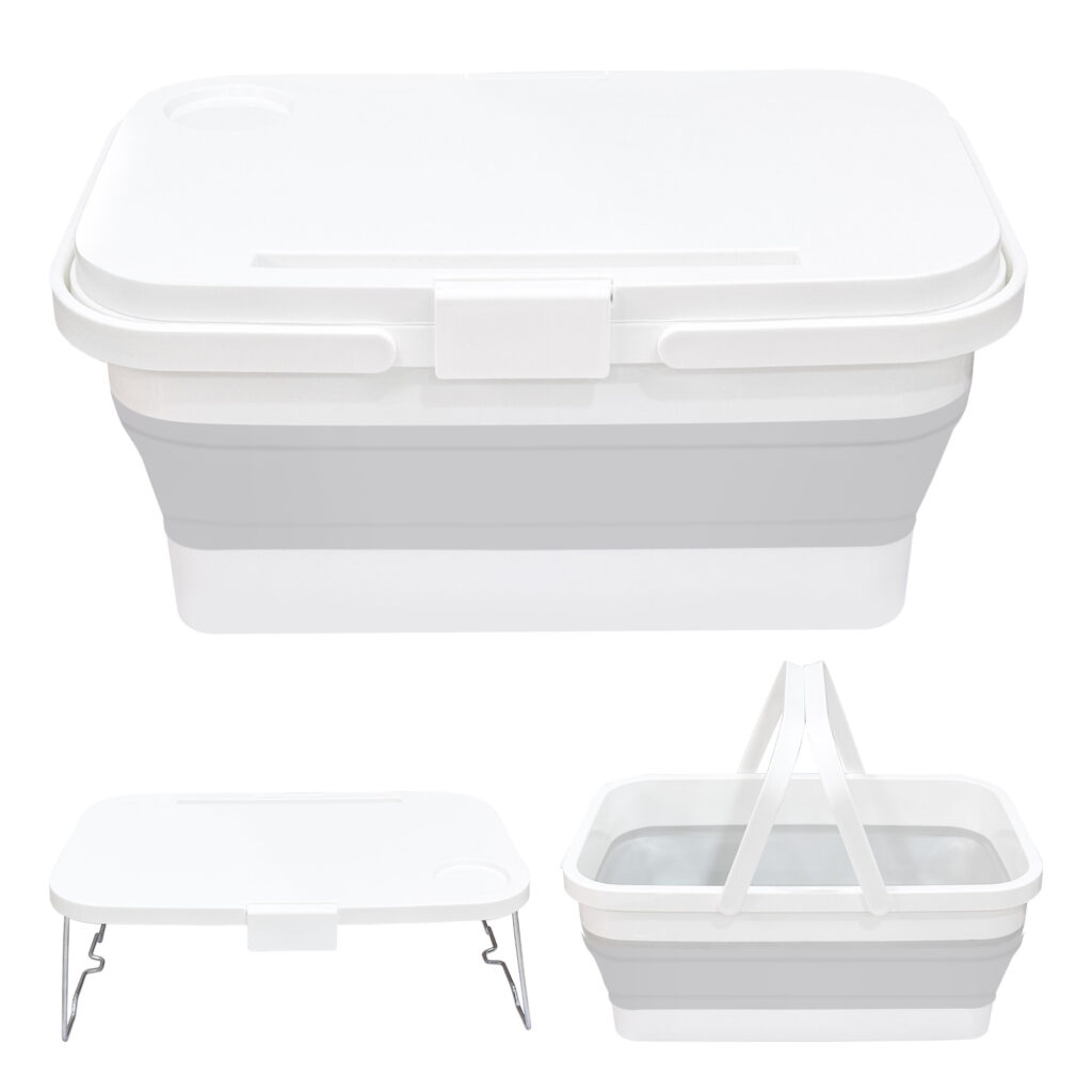 collapsible storage box with table top 15l