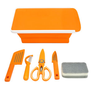 folding cutting board & knife set 7 piece