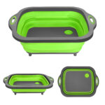 foldable cutting board & colander 2 in 1