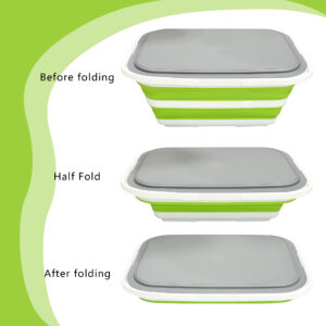 folding storage basket with sealed lid 16l