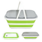 folding storage basket with sealed lid 16l