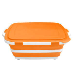 foldable bbq prep tub with locking lid
