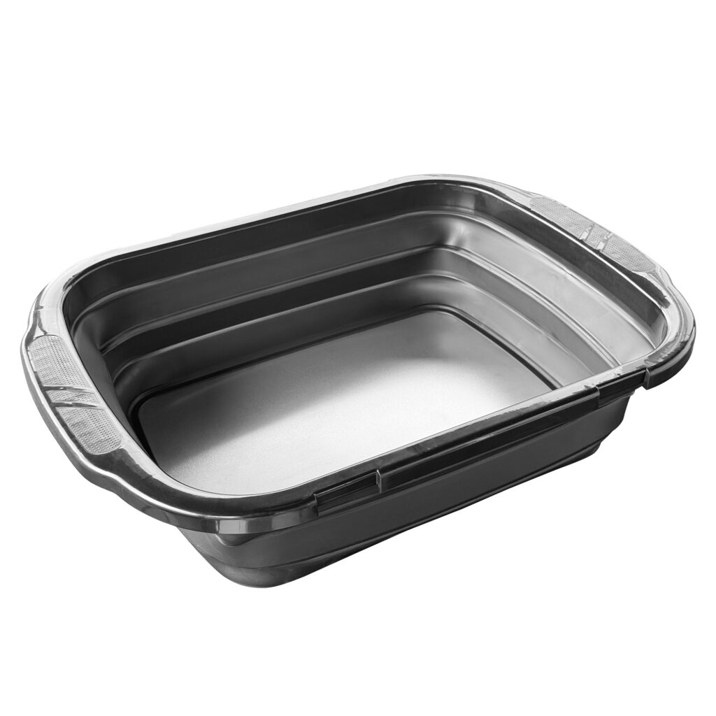 20l foldable stainless steel bbq basket with locking lid