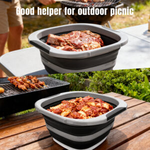 foldable 10l prep basin with lid black