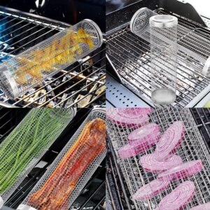 rotating bbq grill basket set
