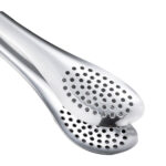 stainless bbq tongs with drainage holes