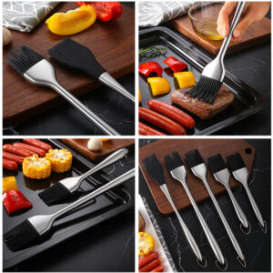 silicone basting brush set 5 piece stainless