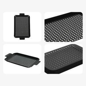 enamel mesh bbq grill tray 2 piece set