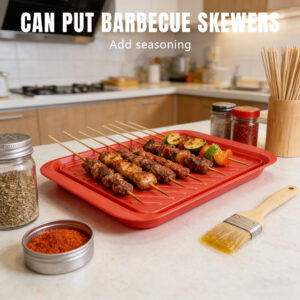 heat resistant enamel bbq tray non stick roasting pan