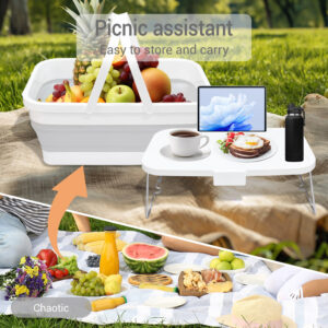 collapsible storage box with table top 15l