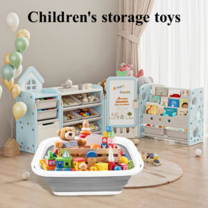 18l collapsible storage bucket with lid & drain hole