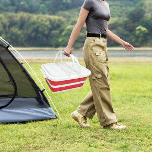 folding storage basket with handle 10l