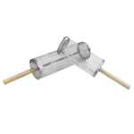 rotating bbq grill basket with wooden handle