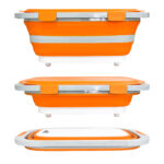 foldable 20l prep basin with locking lid orange