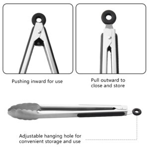 stainless bbq tongs 6 sizes foldable