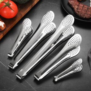 stainless bbq tongs with drainage holes