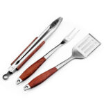 bbq tool set 4 piece stainless with wood handles