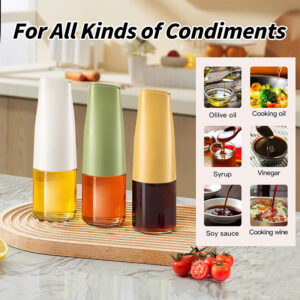 auto flip oil dispenser 500ml glass bottle