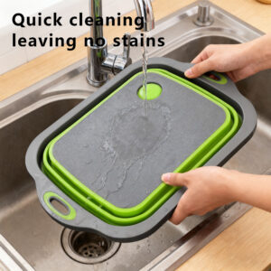 foldable cutting board & colander 2 in 1