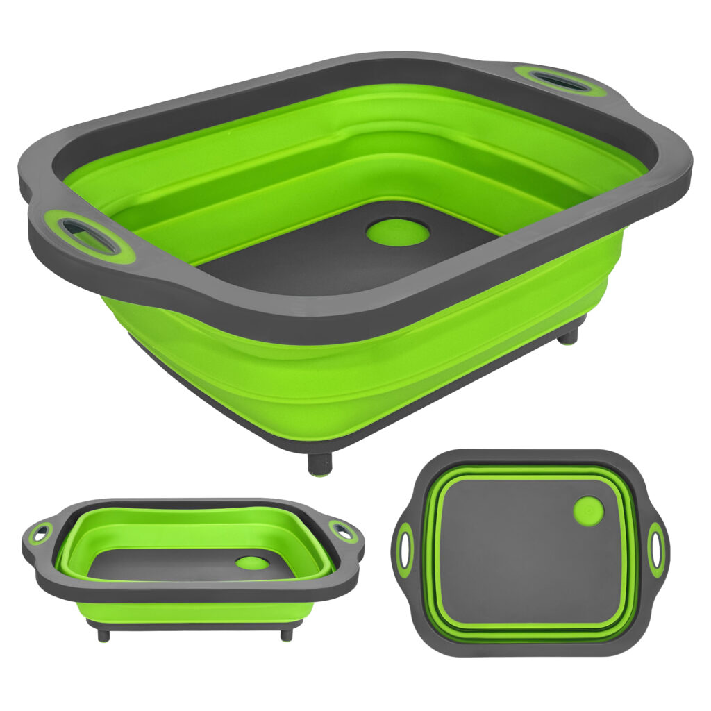 foldable cutting board & colander 2 in 1